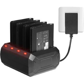 4-Slot Battery Charging Cradle with Adapter for Zebra TC51 TC510K TC52 TC56 TC57 Barcode Scanner,Multiport Secure Power Supply