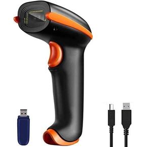 Tera Barcode Scanner Wireless 1D Laser Scanner 2-in-1 2.4Ghz Wireless & USB 2.0 Wired Handheld Bar Code Scanner Reader IP54 Shockproof for Store Supermarket Warehouse Library Model EVHK0018-1