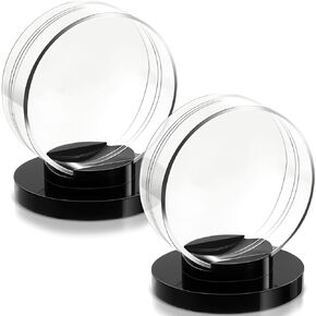 Clear Shell Black Base Puck Holder Acrylic Hockey Puck Display Case Hockey Puck Display Stand for Displaying Your Autograph Hockey Puck