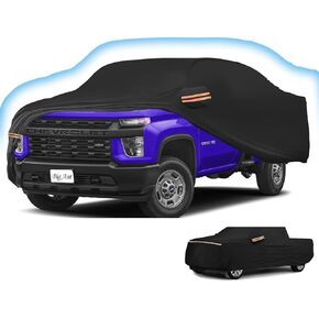 Big Ant Car Cover for 2000-2022 Chevy Silverado 1500 2500 3500 Crew Cab 6.6ft Short Bed Box Truck car Cover,Waterproof Truck Pickup Outdoor Car Cover with Driver Door Zipper,Black