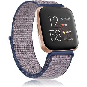 Nylon Loop Bands Compatible with Fitbit Versa 2, Fitbit Versa Lite, Fitbit Versa Band, Soft Adjustable Breathable Replacement Band for Women Men