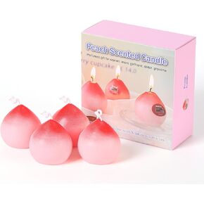شموع معطرة للمنزل، شمعة YJY Peach مع تصميم لطيف للنساء، هدية عيد ميلاد فتاة 4 عبوات in Kuwait