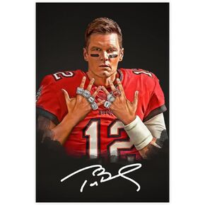 ملصق ستار سبورتس توم برادي من القماش بدون إطار: 12 × 18 بوصة (30 × 45 سم) in Kuwait