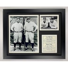 Legends Never Die New York Yankees Lou Gehrig and Babe Ruth Framed Photo Collage, Bats, 11x14-Inch, (11097U)