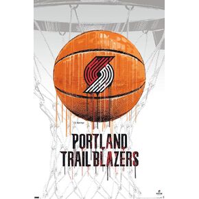 Trends International NBA Portland Trail Blazers - ملصق حائط بالتنقيط لكرة السلة 21، 22.375 بوصة × 34 بوصة، نسخة غير مؤطرة