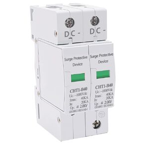 smseace Lightning Protector Voltage Surge Arrester Device, 2P Lightning Protection Circuit Breaker, 2.0KV (2P 40KA), Low-Voltage Lightning Arrester Photovoltaic Charge Controller CHT1-B40
