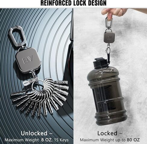 ELV Retractable ID Badge Holder Badge Reel, Retractable Keychain, 30 Inches Dyneema Cord with Belt Clip, Hold 15 Keys & Tools in Saudi Arabia