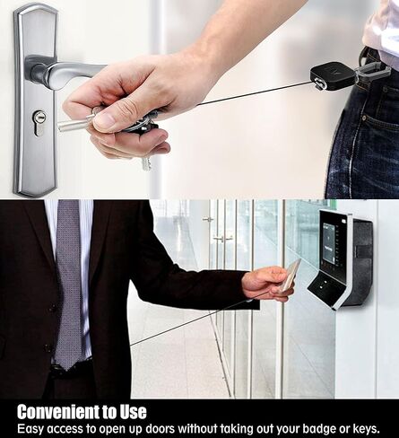 بكرة مفاتيح حامل شارة الهوية قابلة للسحب ذاتيًا من ELV، هيكل معدني عالي التحمل، سلك داينيما 30 بوصة، سلسلة مفاتيح بحلقة مع مشبك حزام، تحمل ما يصل إلى 15 مفتاحًا وأدوات in Kuwait