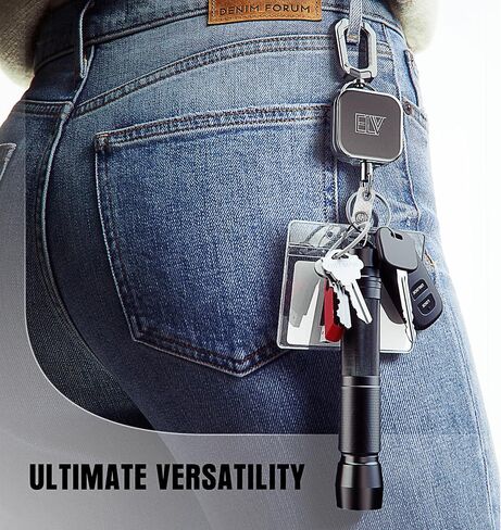 ELV Retractable ID Badge Holder Badge Reel, Retractable Keychain, 30 Inches Dyneema Cord with Belt Clip, Hold 15 Keys & Tools in Saudi Arabia