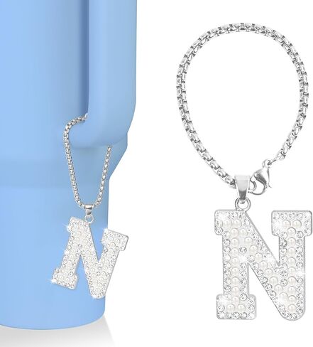 إكسسوارات الأكواب متوافقة مع كوب ستانلي بمقبض، وإكسسوارات زجاجة مياه لكوب ستانلي 40/30 أونصة مع سحر لامع ماسي، وسلسلة لامعة لإكسسوارات أكواب ستانلي، أ in Kuwait