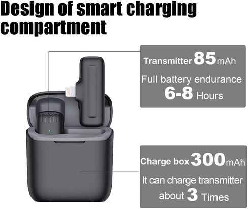 ميكروفون Lavalier لاسلكي متوافق مع iPhone iPad، وميكروفون على شكل طية صدر للهاتف لتسجيل فيديو YouTube، ومقابلة Tiktok Vlog، والبث المباشر، و3 مستويات لتقليل الضوضاء، ومقبس إضافي in Kuwait