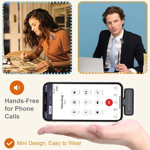 ميكروفون Lavalier لاسلكي متوافق مع iPhone iPad، وميكروفون على شكل طية صدر للهاتف لتسجيل فيديو YouTube، ومقابلة Tiktok Vlog، والبث المباشر، و3 مستويات لتقليل الضوضاء، ومقبس إضافي in Kuwait