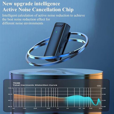 ميكروفونات Lavalier لاسلكية لأجهزة iPhone iPad مع علبة شحن، وميكروفون صغير على شكل طية صدر السترة لتسجيل الفيديو، والبث المباشر، والألعاب، ومكالمات الفيديو in Kuwait