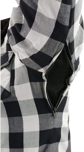 Milwaukee Leather MPM1629 Men's Plaid Hooded Flannel Biker Shirt with CE Approved Armor - Reinforced w/Aramid Fibers in Saudi Arabia
