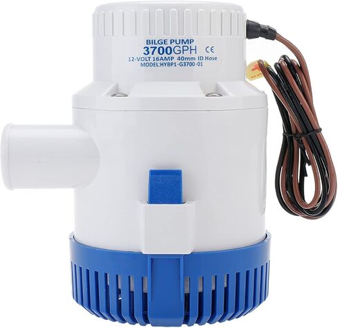 YaeMarine 3700gph 12 فولت قارب البحرية السباكة الكهربائية غير التلقائي مضخات الآسن 1-1/2 "40 مللي متر خرطوم معرف in Saudi Arabia