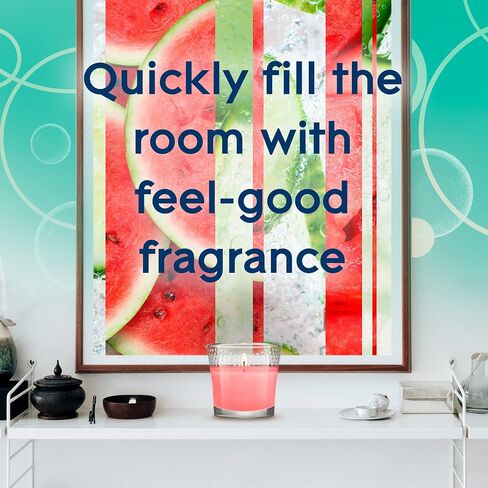 وعاء شموع Glade، البطيخ العجيب، شمعة عطرية مملوءة بالزيوت العطرية، شمعة معطرة للهواء، 3.4 أونصة، عدد 2 in Saudi Arabia