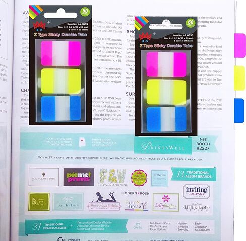 علامات تبويب ملفات متينة منبثقة 4A، علامات تبويب مقسمة، أعلام ملصقات فهرس علامة الصفحة، ملصقات علامات تبويب شفافة، ملصقات قابلة للكتابة، إشارات مرجعية، قابلة لإعادة تعيين وضعها، ملصقات رائعة، علامات، 60 ورقة/قطعة، 2 قطعة/الحزمة، 4A 6035x2 in Kuwait