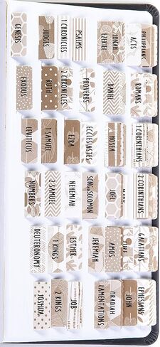 علامات تبويب الكتاب المقدس مغلفة من DiverseBee (طباعة كبيرة، سهلة القراءة)، علامات تبويب كتاب مذكرات الكتاب المقدس الشخصية، هدية مسيحية، 66 علامة تبويب للكتاب المقدس العهد القديم والجديد، تتضمن 11 علامة تبويب فارغة (غبار القمر) in Kuwait