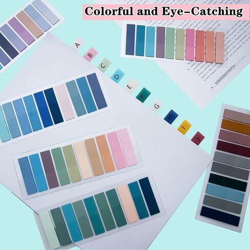 1200 pcs Page Markers,Morandi Sticky Note Tabs Colored Writable,Colorful Sticky Index Tabs 60 Colors Translucent Annotation Tabs,Book Sticky Tabs,Sticky Note in Kuwait