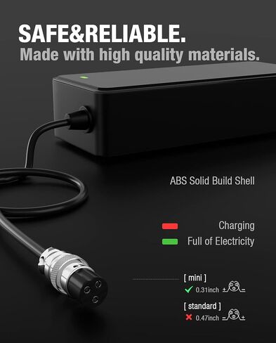 Max 2.5A Universal Fast Charger for Razor, STIO 29.4V/24V Smart Charger DC5.5-2.5/2.1 XLR 3Prong GX16 GX12 Connector Power Supply for 24V Lithium Battery Power Adapter ETL Certified in Saudi Arabia