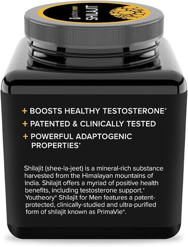 Youtheory Mens Shilajit Advanced, Black, Pure Himalayan superfood, 60 Capsules in Saudi Arabia