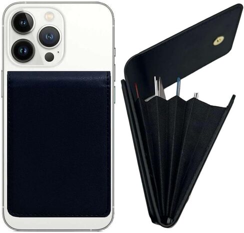 for MagSafe Credit Card Holder, Strong Magnet Bussiness Leather Wallet Compatible with Apple iPhone 15/14/13/12, Plus/Pro/Pro Max (Black) in Saudi Arabia