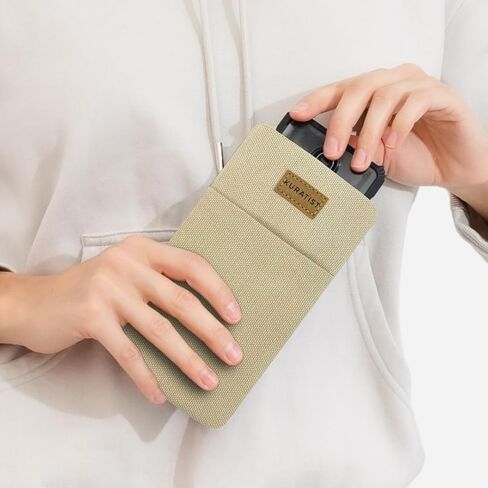 حافظة هاتف مبطنة من القطن مع فتحة قلاب من AHOI - حافظة هاتف مصنوعة يدويًا متوافقة مع iPhone 13/14/15 Pro Max، 13/14/15 Pro، 13/14، Galaxy S22 Ultra، أخرى (6.1-6.9 بوصة) (عضوي) in Saudi Arabia