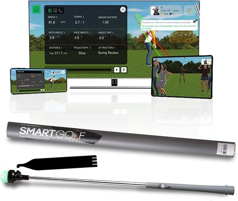 AI-X Golf Simulator | Golf Swing Trainer for Intermediate and Advanced Golfers | Analyzes Swing Speed and Swing Accuracy | A.I. Coaching with Vocal Guides | Analyzer app via Bluetooth in Saudi Arabia