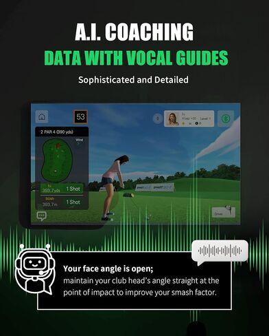AI-X Golf Simulator | Golf Swing Trainer for Intermediate and Advanced Golfers | Analyzes Swing Speed and Swing Accuracy | A.I. Coaching with Vocal Guides | Analyzer app via Bluetooth in Saudi Arabia