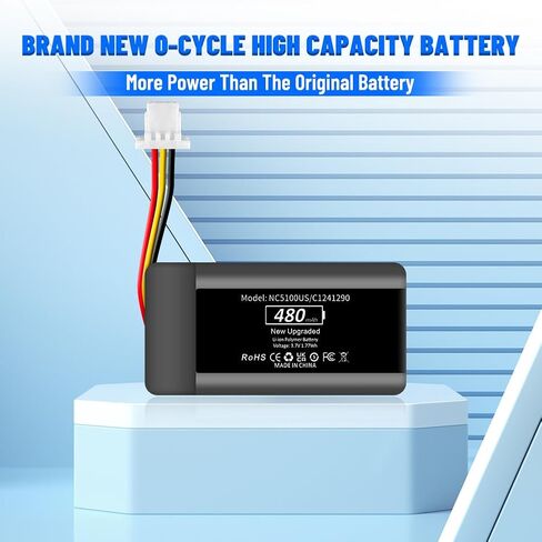 NC5100US Battery, Upgraded [480mAh] Super High Capacity 0 Cycle ithium Polymer Battery Replacement for Nest Hello NC5100US C1241290 Vido Doorbell Wired Battery in Kuwait