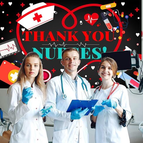 لافتة شكر للممرضات الخلفية، ديكورات خلفية لأسبوع الممرضات السعيد، لافتة أسبوع تقدير الممرضات in Kuwait