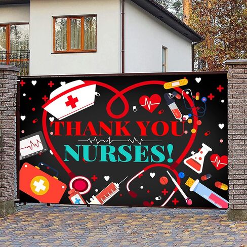 لافتة شكر للممرضات الخلفية، ديكورات خلفية لأسبوع الممرضات السعيد، لافتة أسبوع تقدير الممرضات in Kuwait
