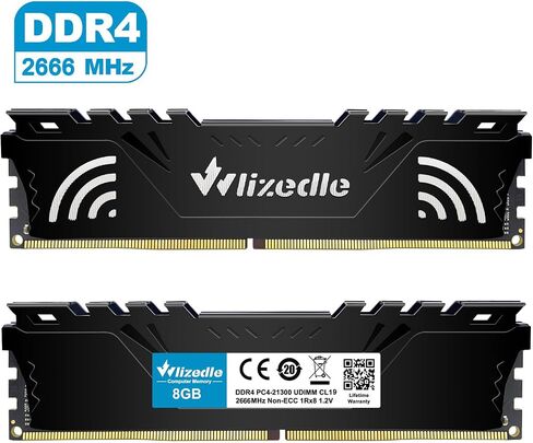 DDR3 RAM 16GB Kit (2x8GB) 1600MHz CL11 DIMM Wlizedle Desktop Memory PC3-12800 240-Pin 1.5V 2Rx8 Dual Rank Channel Non-ECC Unbuffered PC PC Sdram Sticks Module ترقية (أسود) in Kuwait