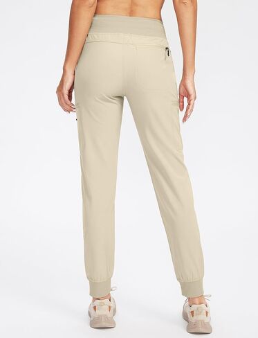 SANTINY Women's Hiking Cargo Joggers Pants with 5 Zipper Pockets Lightweight Quick Dry High Waisted Outdoor Travel Pants in Saudi Arabia