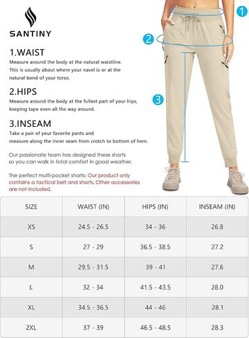 SANTINY Women's Hiking Cargo Joggers Pants with 5 Zipper Pockets Lightweight Quick Dry High Waisted Outdoor Travel Pants in Saudi Arabia