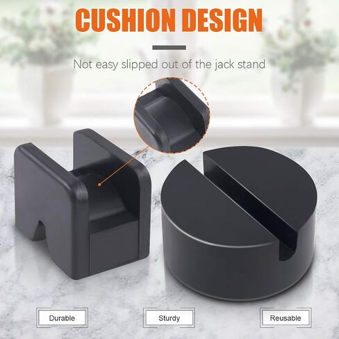 4 Packs Floor Jack Pad Adapter for Jack Stands 2-3 Ton Universal Heavy Duty Rubber Jack Disk Pads Slotted Frame Rail Pinch Welds Protector for Lifting Car in Saudi Arabia