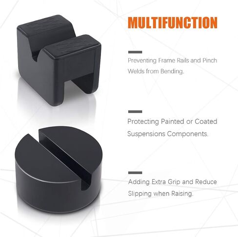 4 Packs Floor Jack Pad Adapter for Jack Stands 2-3 Ton Universal Heavy Duty Rubber Jack Disk Pads Slotted Frame Rail Pinch Welds Protector for Lifting Car in Saudi Arabia