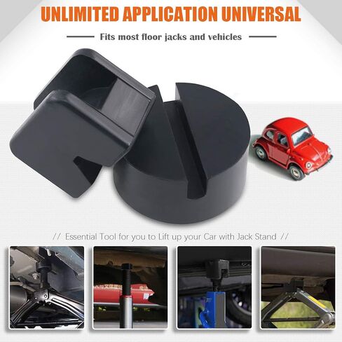 4 Packs Floor Jack Pad Adapter for Jack Stands 2-3 Ton Universal Heavy Duty Rubber Jack Disk Pads Slotted Frame Rail Pinch Welds Protector for Lifting Car in Saudi Arabia