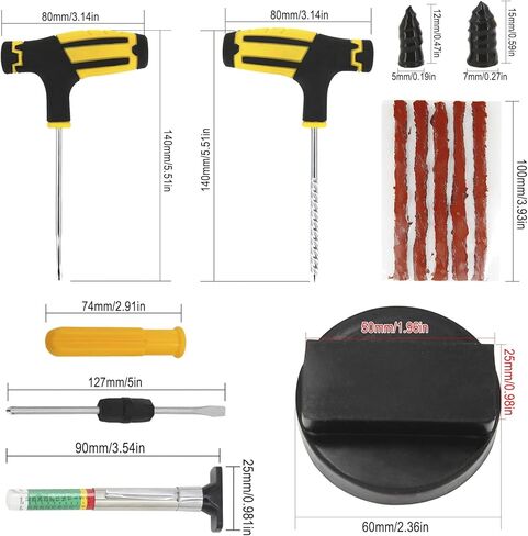 مجموعة أدوات إصلاح وسادة جاك والإطارات لسيارات BMW وMini، محولات مطاطية مربعة الشكل لحماية الإطار مع صندوق تخزين، أداة توصيل ثقب الإطارات المسطحة بدون أنبوب، مسمار فيلم فراغ in Kuwait