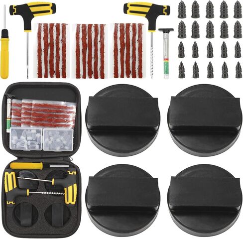 مجموعة أدوات إصلاح وسادة جاك والإطارات لسيارات BMW وMini، محولات مطاطية مربعة الشكل لحماية الإطار مع صندوق تخزين، أداة توصيل ثقب الإطارات المسطحة بدون أنبوب، مسمار فيلم فراغ in Kuwait