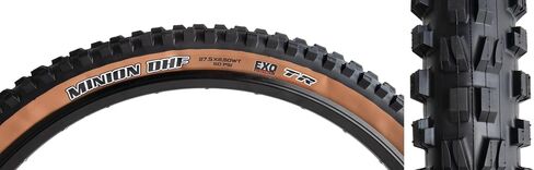 إطار الدراجة الجبلية Maxxis Minion DHF - جدار جانبي أسمر - 27.5 بوصة و29 بوصة - حزمة مع رافعة إطارات Cycle Crew in Saudi Arabia