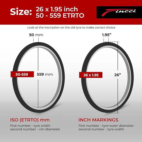 إطار دراجة Fincci قابل للطي مقاس 26 × 1.95 بوصة ETRTO 50-559 60 TPI لـ XC Enduro Touring على الطرق الوعرة والتضاريس الجبلية والدراجة الهجينة in Kuwait
