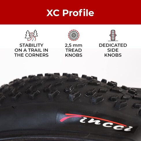 إطار دراجة Fincci قابل للطي مقاس 26 × 1.95 بوصة ETRTO 50-559 60 TPI لـ XC Enduro Touring على الطرق الوعرة والتضاريس الجبلية والدراجة الهجينة in Kuwait