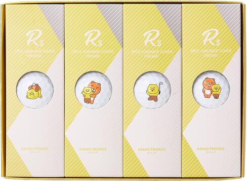 كرات جولف KAKAO FRIENDS GOLF R3، غطاء أيونومر 3 قطع، أقصى مسافة ولقطات مستقيمة وملمس ناعم، تي شيرت جولف مطبوع (1 دزينة، 12 كرة) in Kuwait