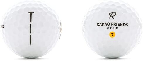 كرات جولف KAKAO FRIENDS GOLF R3، غطاء أيونومر 3 قطع، أقصى مسافة ولقطات مستقيمة وملمس ناعم، تي شيرت جولف مطبوع (1 دزينة، 12 كرة) in Kuwait