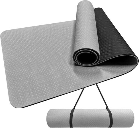 Yoga Mat, 1/3" Thick TPE Yoga Mat, 72" x 24", Non-Slip Exercise & Fitness Mat for Men & Women, Home Workout Mat for Yoga, Pilates & Floor Exercise in Saudi Arabia