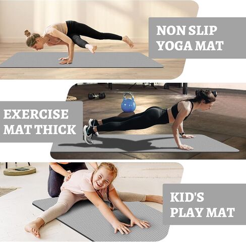 Yoga Mat, 1/3" Thick TPE Yoga Mat, 72" x 24", Non-Slip Exercise & Fitness Mat for Men & Women, Home Workout Mat for Yoga, Pilates & Floor Exercise in Saudi Arabia