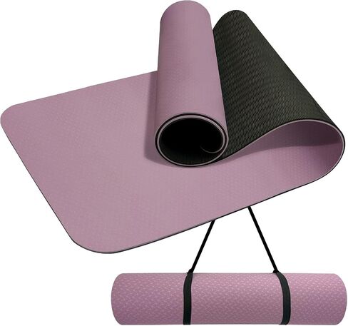 Yoga Mat, 1/3" Thick TPE Yoga Mat, 72" x 24", Non-Slip Exercise & Fitness Mat for Men & Women, Home Workout Mat for Yoga, Pilates & Floor Exercise in Saudi Arabia