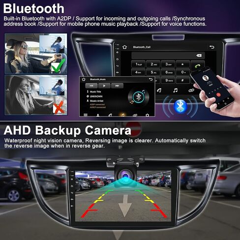 UNITOPSCI 2G+64G Android Car Stereo for Honda CRV 2012-2016 Wireless Apple CarPlay & Android Auto 9 Inch Touch Screen GPS Navigation WiFi HiFi Bluetooth FM/RDS Radio with Backup Camera in Saudi Arabia