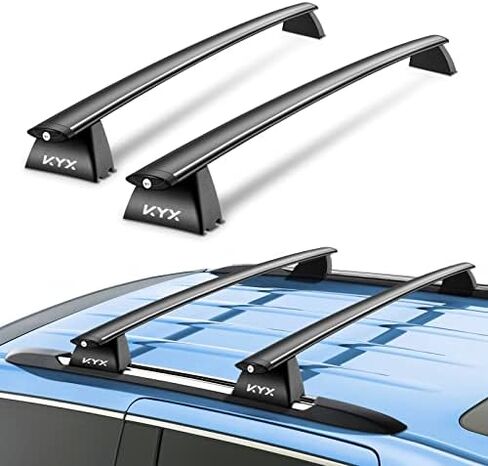 KYX 52" T-Track Universal Roof Rack Crossbars with Locks, Fit Raised Side Rail with Gap, 200 lbs Load Capacity, Adjustable Aluminum Cross Bar Ski Snowboard Rooftop Cargo Carrier Bag Bike Luggage Kayak in Saudi Arabia